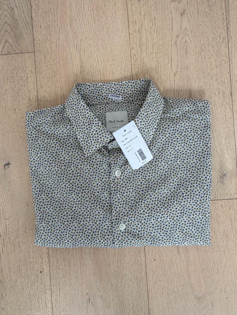 Paul Smith Floral Button-Up Shirt Size 17 NWT Italy